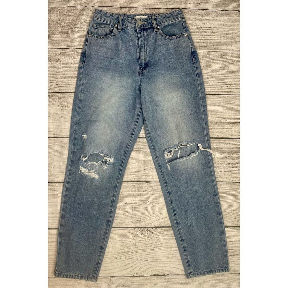 Harper Heritage Distressed High Rise Jeans Size 25 Lighter Wash Blue Denim‎